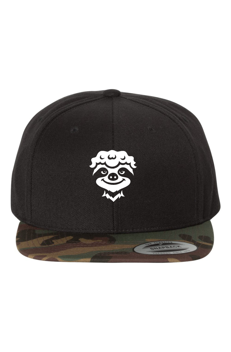 Black Camo Premium Snapback-Sloth White