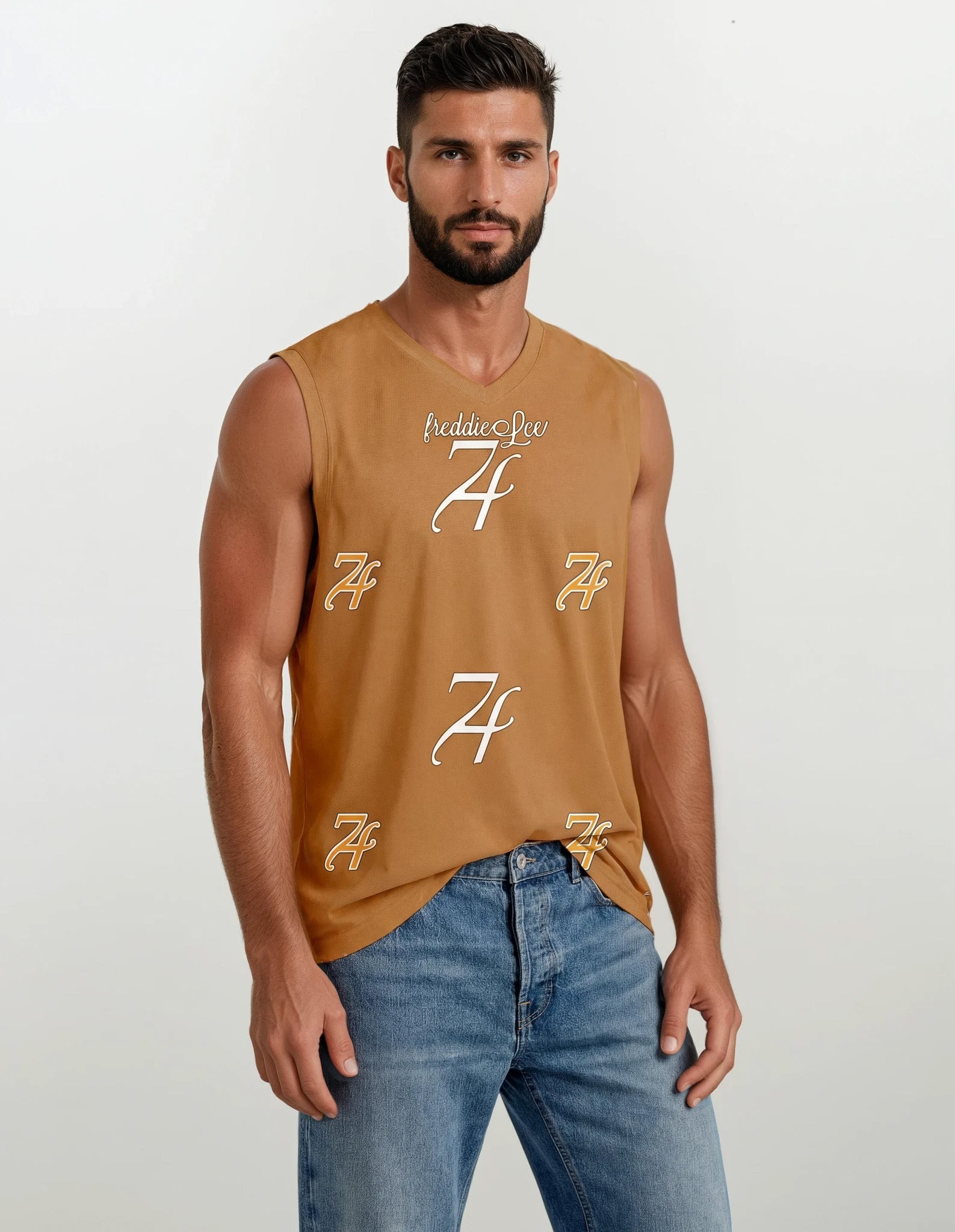 Signature Basketball Tank- Brown
