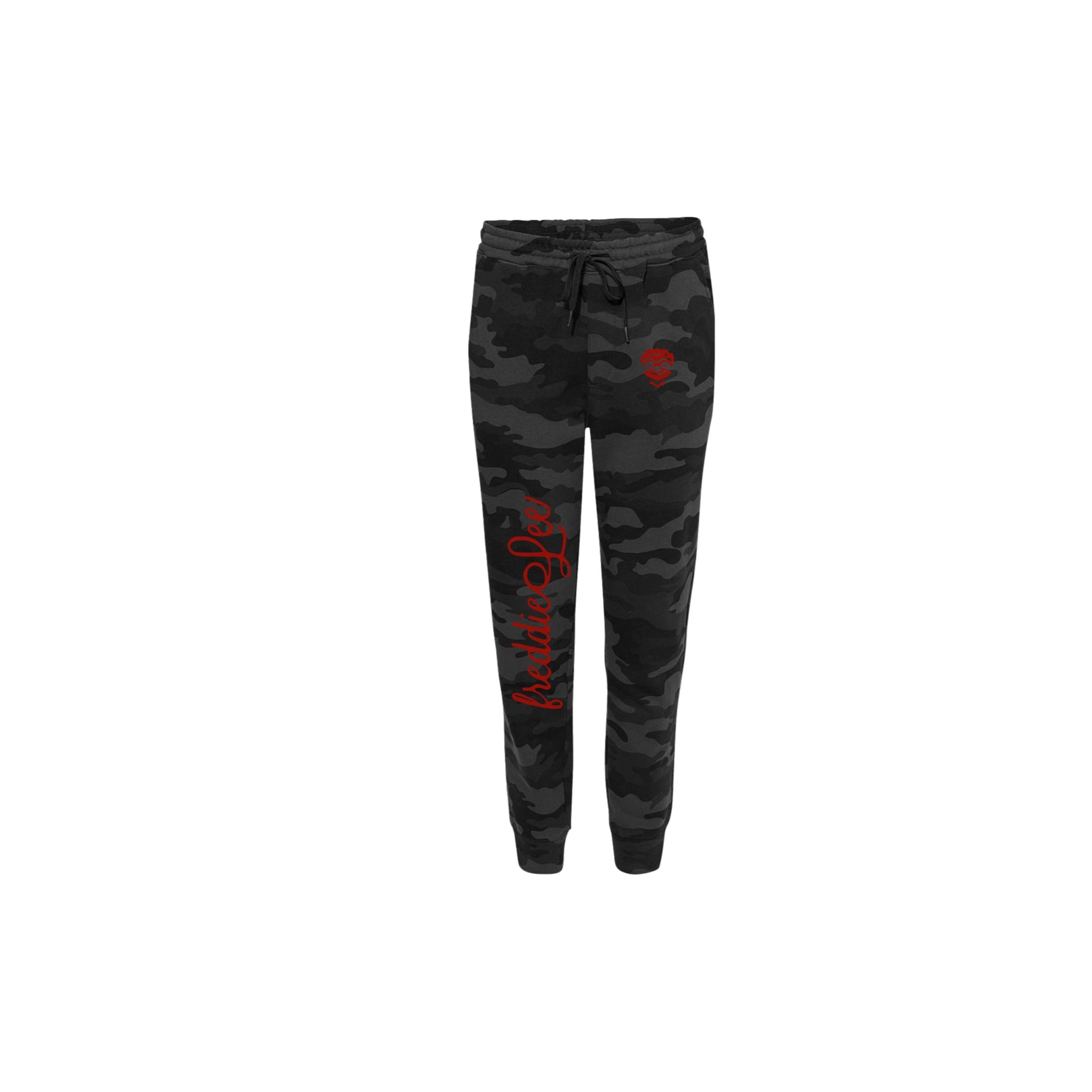Woodland Blackout Joggers- Sloth Red